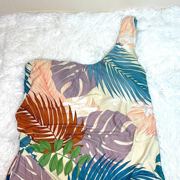 Jantzen One Shoulder Swimsuit Tropical Flowes - Picture 2 of 11